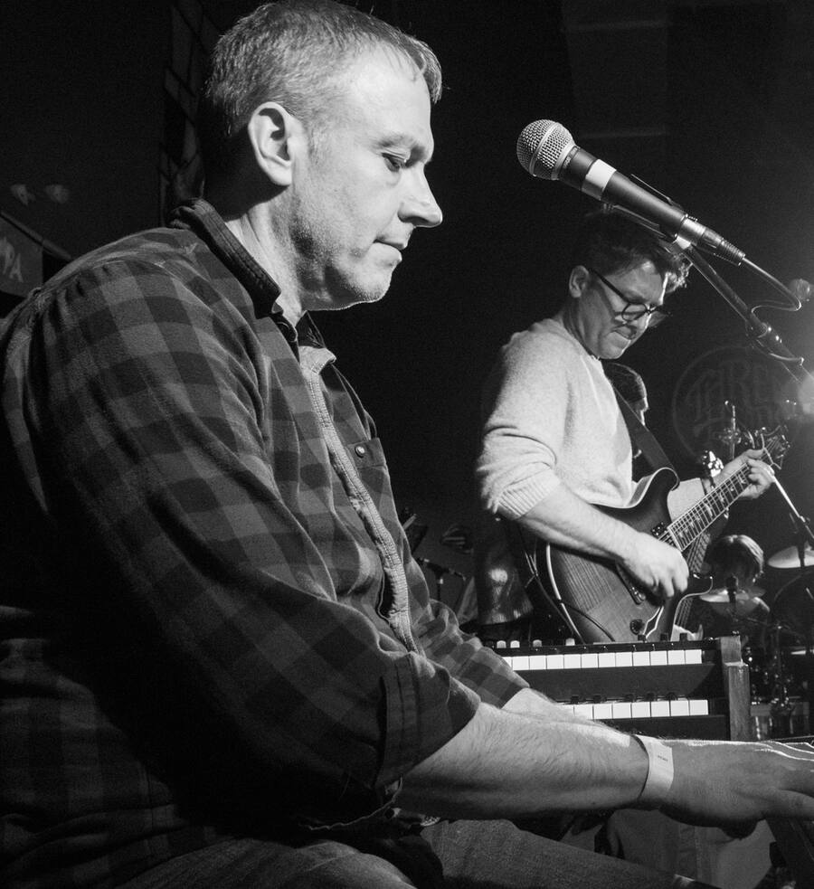 Lou Chitty on keys with Miles McHugh behind him